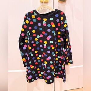 Hanna Andersson long sleeve black polka dotted dress size 6